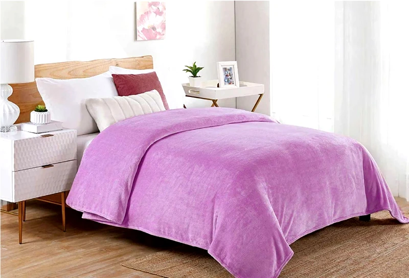 Dimcol Κουβέρτα Fleece Υπέρδιπλη Dimcol Μονόχρωμη 05 Lila 220x240