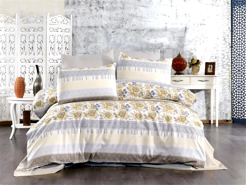 Dimcol Σετ Σεντόνια King Size 4 Τεμαχίων Dimcol Ηλιαχτίδα 370 Grey-Beige 240x270
