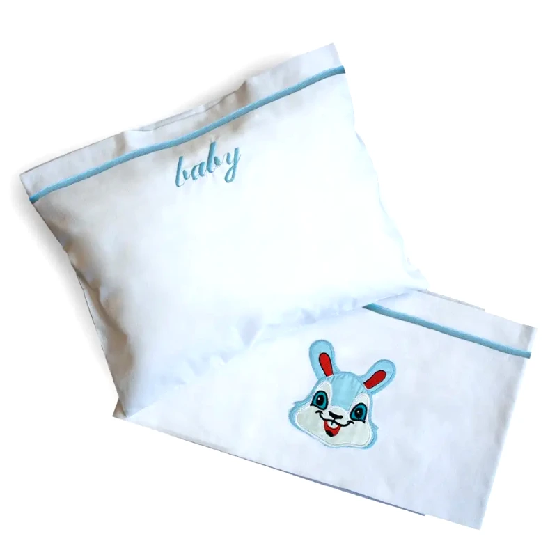 Sbaby Σετ Σεντόνια Κούνιας 3 Τεμαχίων Sbaby Bunny Blue 120x160