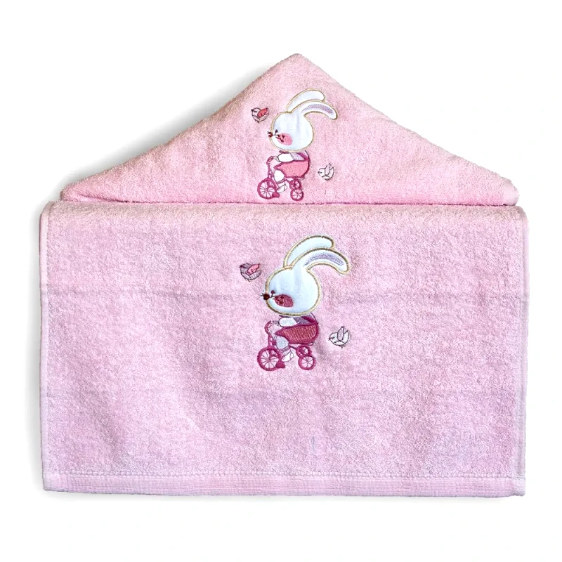 Sbaby Σετ Βρεφικές Πετσέτες 2 Τεμαχίων Sbaby Bike Pink