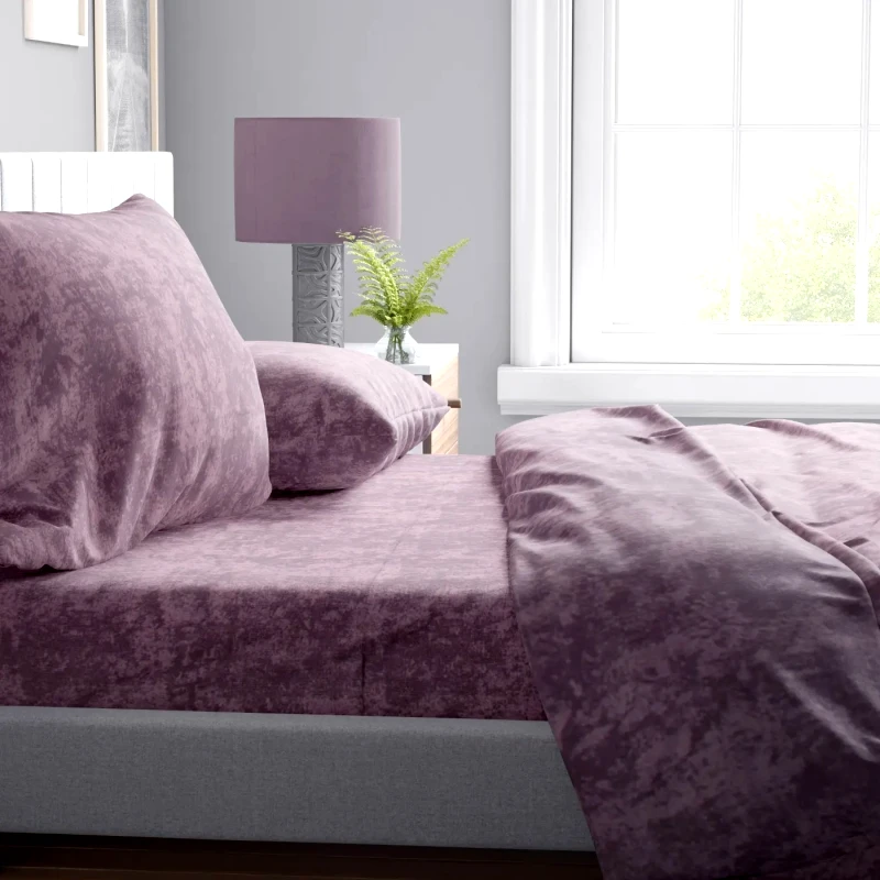 Dimcol Σετ Σεντόνια King Size 4 Τεμαχίων Dimcol Shadow 19 Dark Lila 240x270