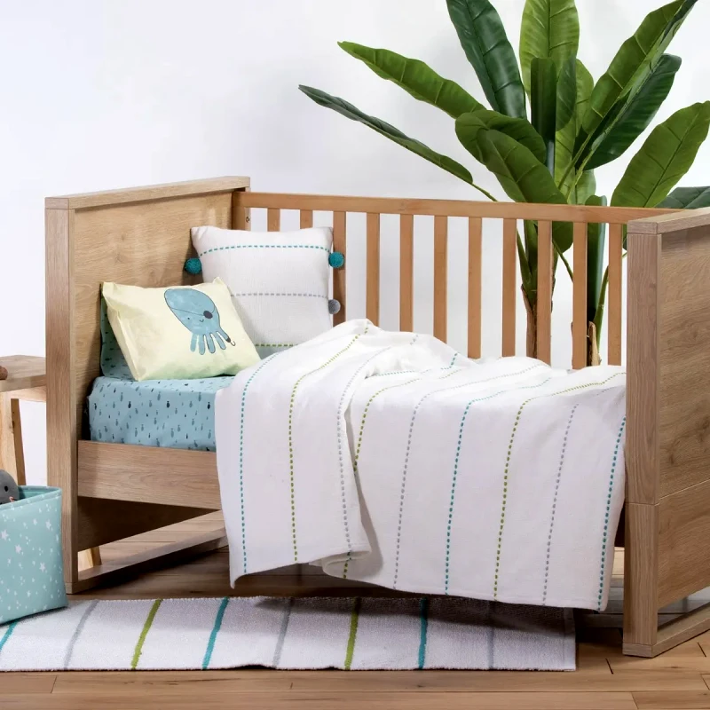 Nef - Nef Κουβέρτα Κούνιας Nef-Nef Life Line Aqua/Lime 110x150