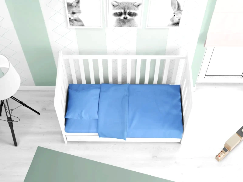 Dimcol Παπλωματοθήκη Κούνιας Dimcol Solid 498 Sky Blue 120x160