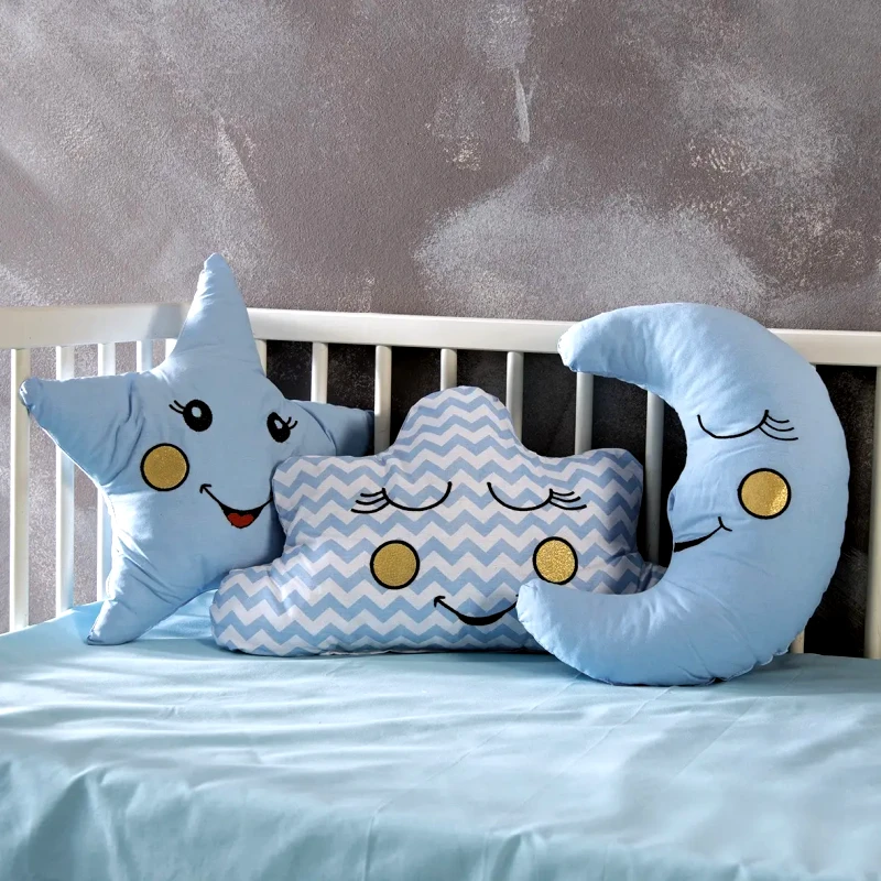 Sb Home Σετ Μαξιλάρια Διακόσμησης 3 Τεμαχίων Sb Home Baby Deco Pillows Blue