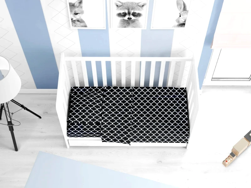 Dimcol Παπλωματοθήκη Κούνιας Dimcol Windows 175 Dark Blue-White 120x160