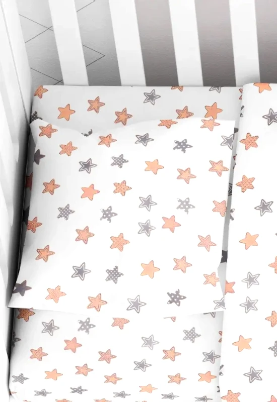 Dimcol Βρεφική Μαξιλαροθήκη Dimcol Star 103 Grey 35x45