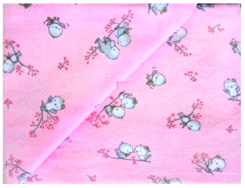 Dimcol Βρεφική Παπλωματοθήκη Φανελένια Dimcol Birds 15 Pink 120x160