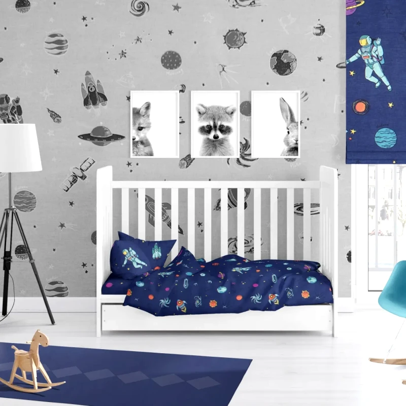 Dimcol Πάπλωματοθήκη Κούνιας Dimcol Space 189 Blue 120x160