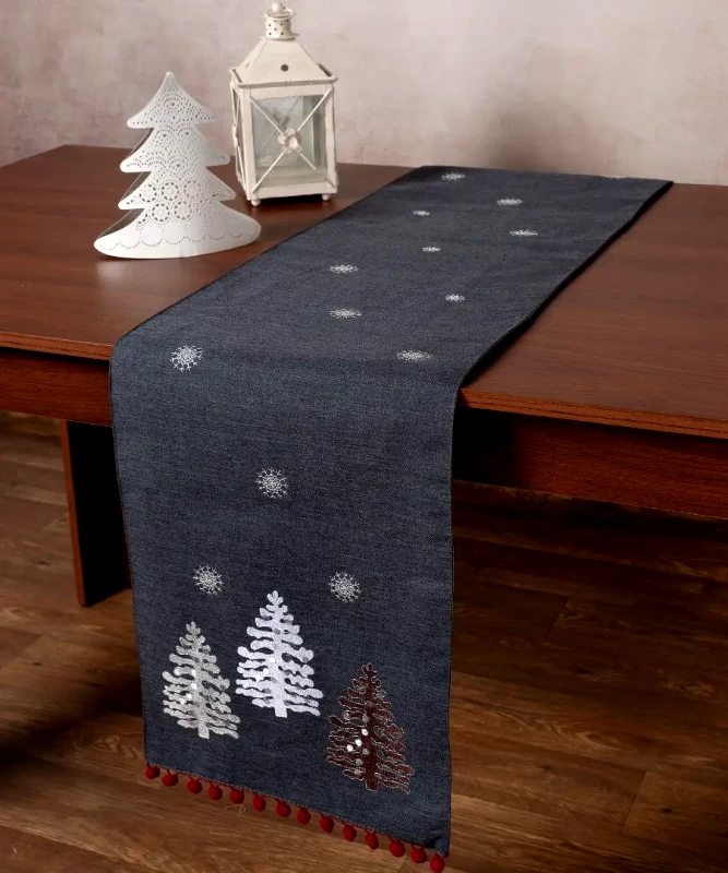 Silk Fashion Χριστουγεννιάτικο Runner Silk Fashion NW349 Ανθρακί 35x175