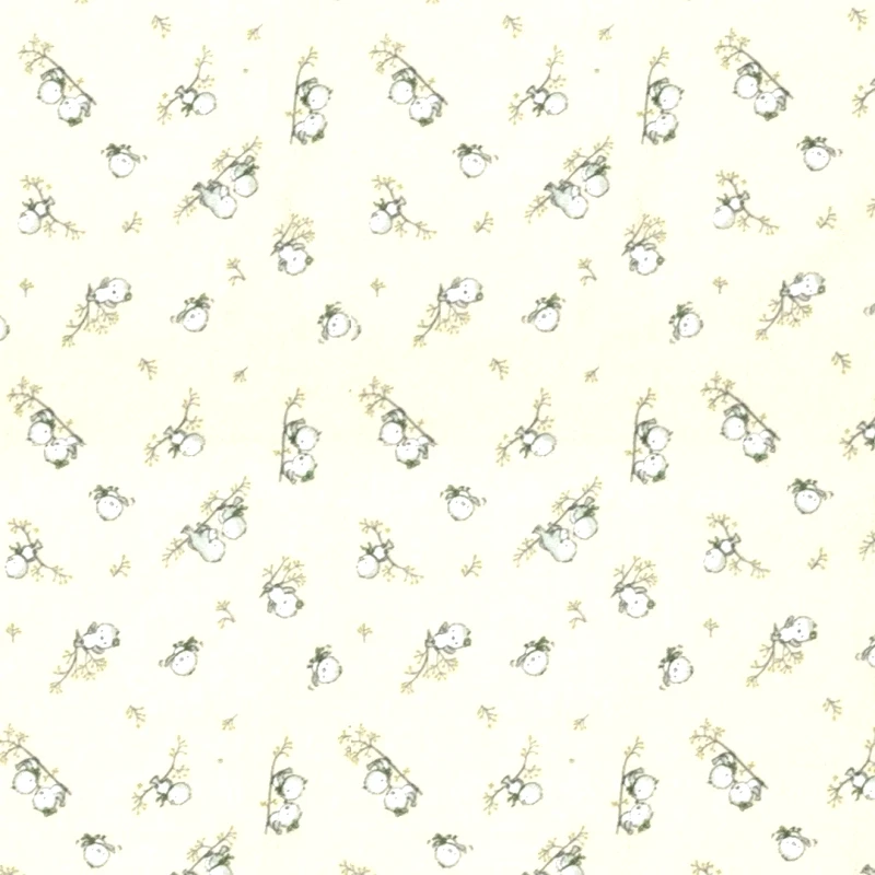 Dimcol Σεντόνι Λίκνου Φανελένιο Dimcol Birds 16 Ecru 80x110