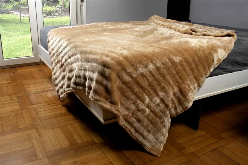 Dimcol Κουβέρτα Fleece Μονή Dimcol 12 Beige 160X220