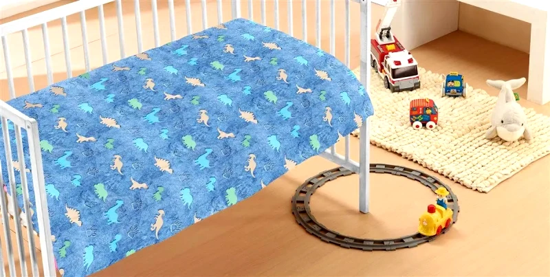 Dimcol Κουβέρτα Fleece φωσφοριζέ Dimcol Dinosaur 110X140