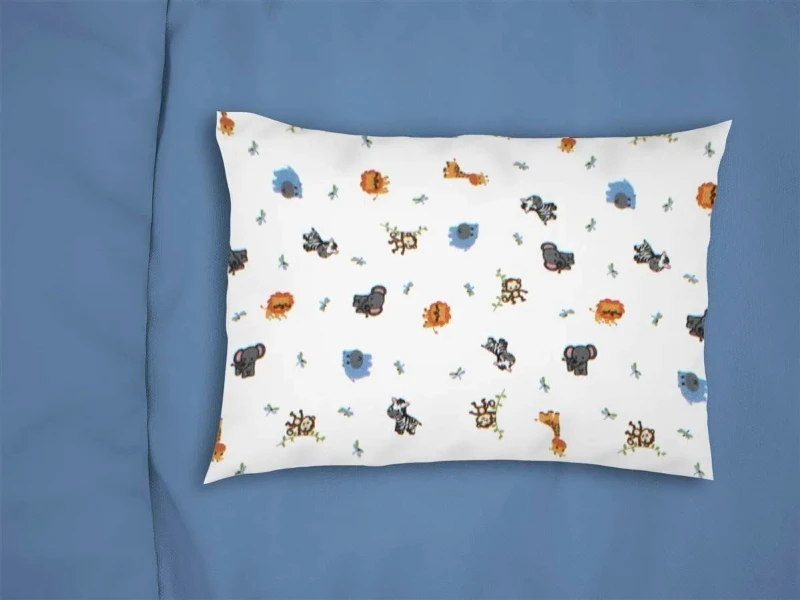 Dimcol Βρεφική Μαξιλαροθήκη Φανελένια Dimcol Zoo 29 35X45 White