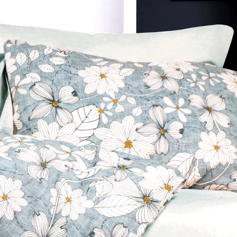 Dimcol Μαξιλαροθήκη Dimcol Ήρα 425 White-Denim 50x70