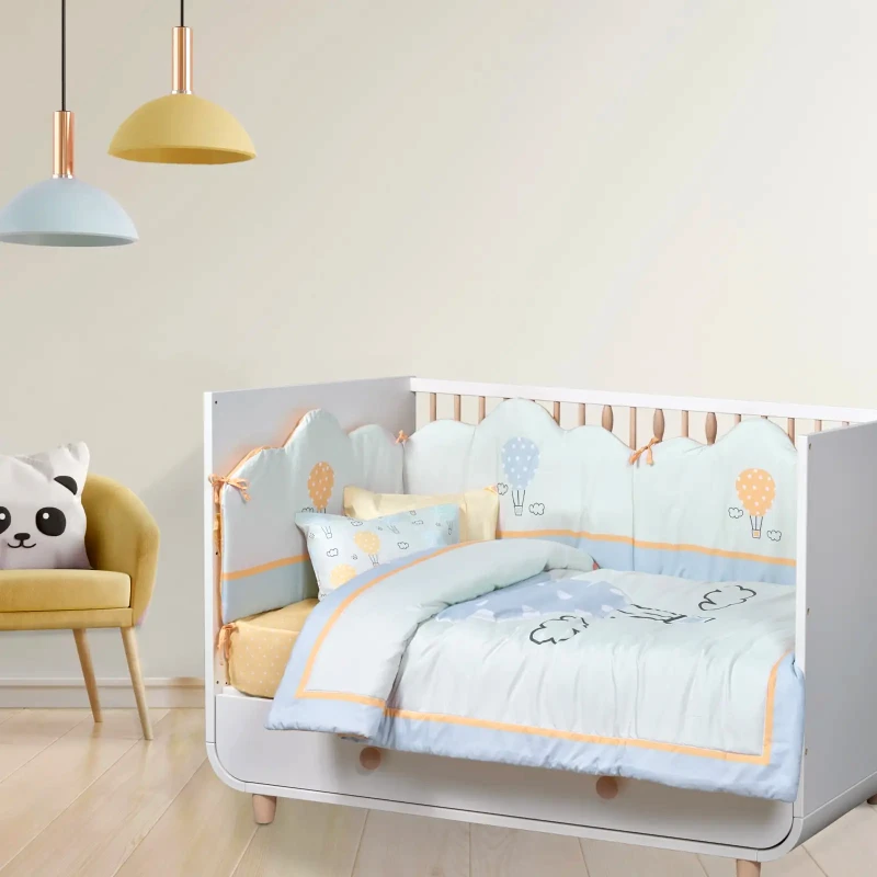 DAS BABY Πάντα Κούνιας Das Baby Fun Digital Print 4880 Γαλάζιο- Κίτρινο- Μέντα 45x195