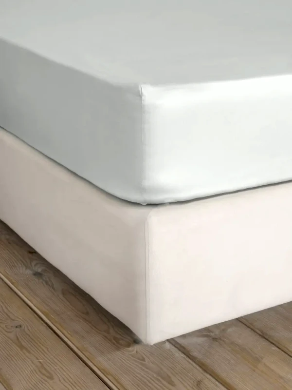Nima Σεντόνι King Size με Λάστιχο Nima Superior Satin Soft Gray 185x205+35