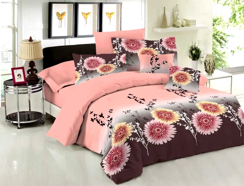Le Blanc Σετ Πάπλωμα Le Blanc Premium Cotton 100% Chrysanthemum Peach Υπέρδιπλο 220x240
