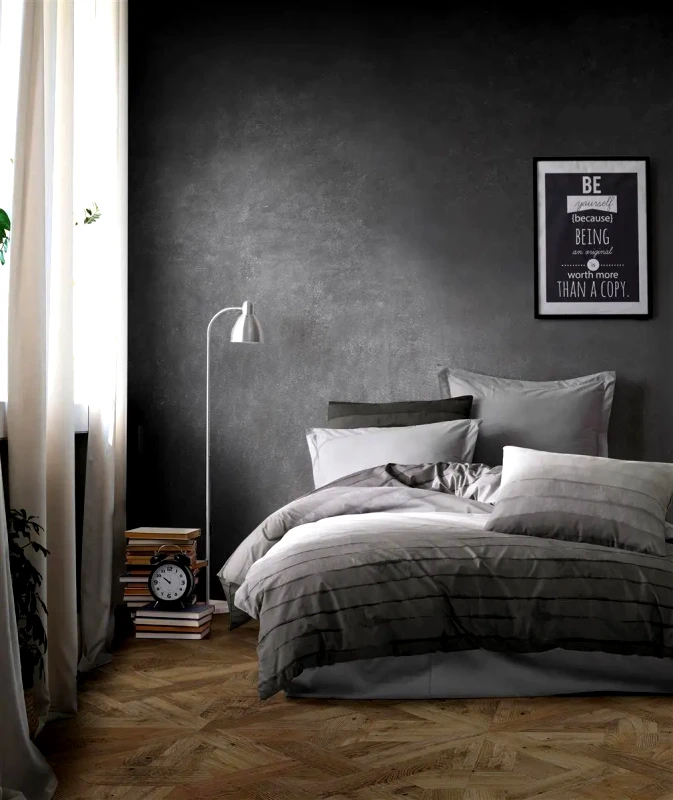 Dimcol Παπλωματοθήκη Υπέρδιπλη Dimcol Shades of Grey 485 220X240 Grey