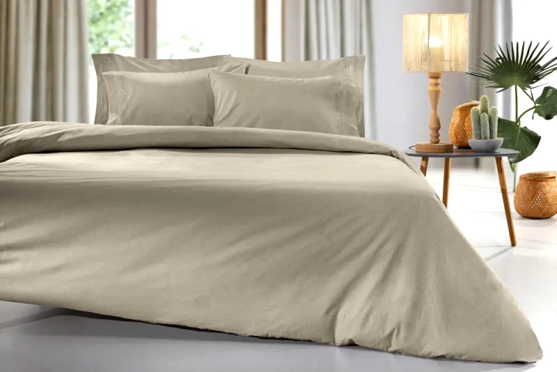 Guy Laroche Σεντόνι Υπέρδιπλο με Λάστιχο Guy Laroche Color Plus Taupe 160x200+32
