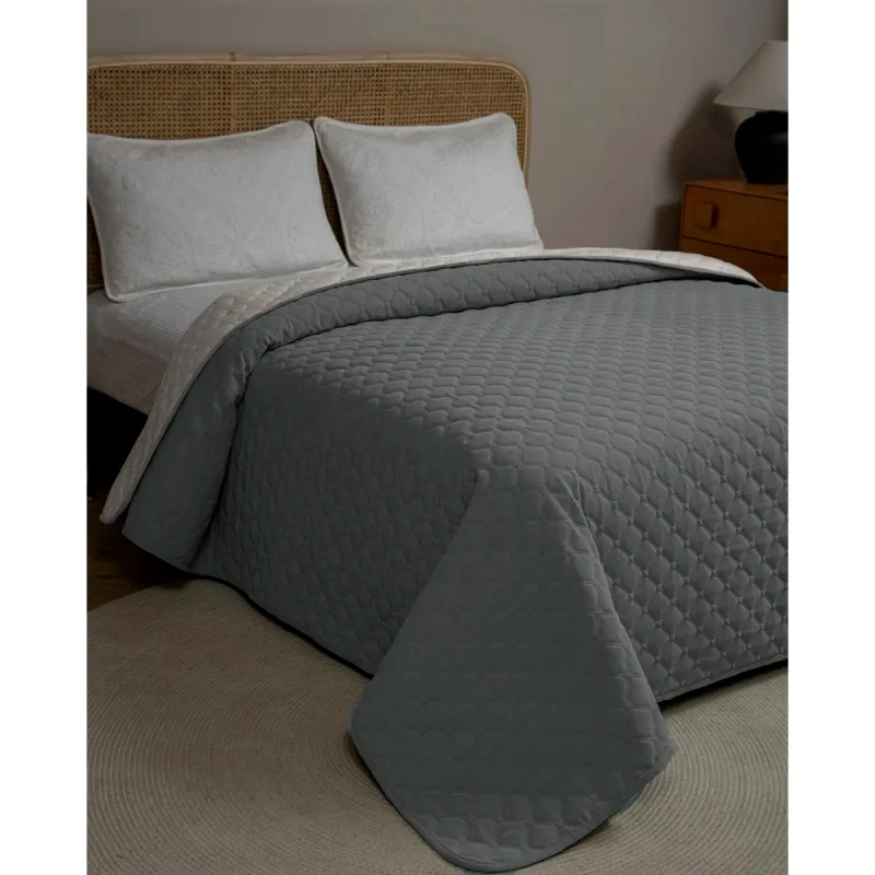 Adam Home Κουβερλι Chenille Υπερδιπλο Adam Home 220x240 Mistral Silver