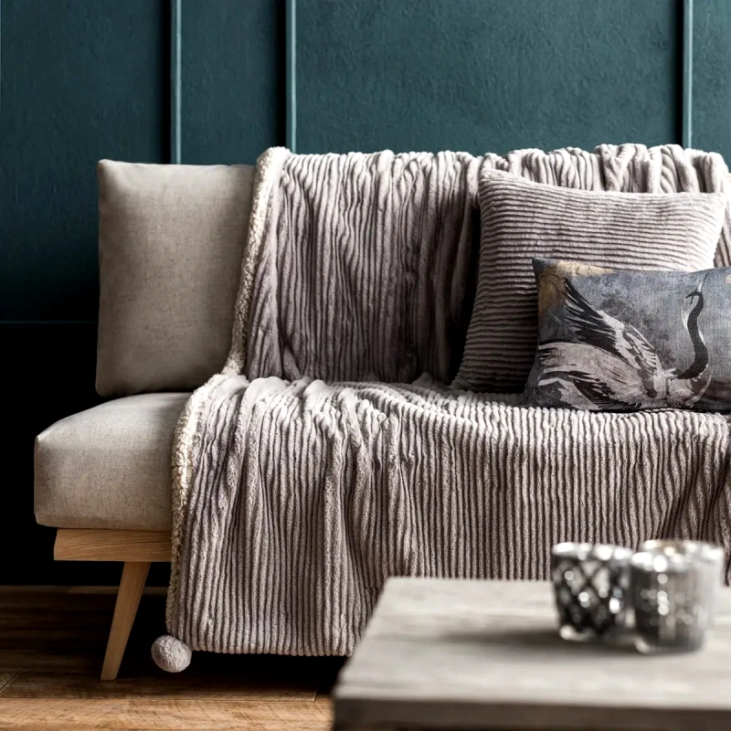Gofis Home Κουβέρτα Καναπέ Gofis Home Softy Grey 478/15 130x155
