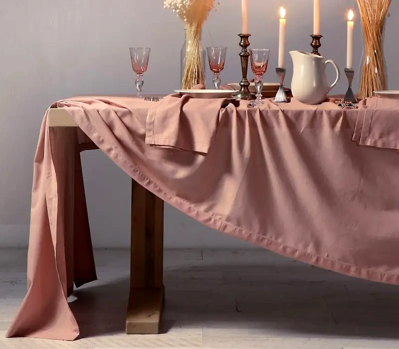 Nef - Nef Λινό Τραπεζομάντηλο Nef-Nef Cotton-Linen English Rose 150x250
