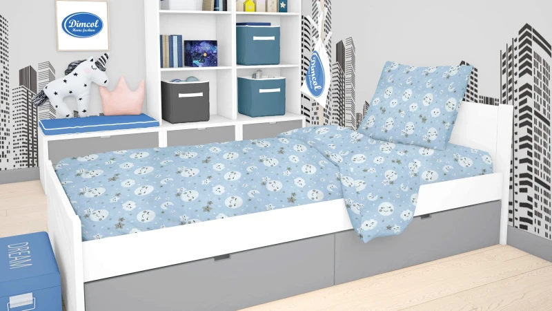 Dimcol Παπλωματοθήκη Μονή Dimcol Smile 81 Blue 160x240