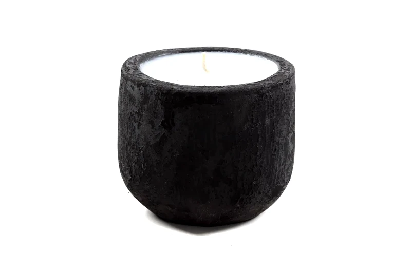 SOULWORKS Κεραμικό Κηροπήγιο Mingi Black Spot Gray Large (15x15x14) Soulworks 0630027