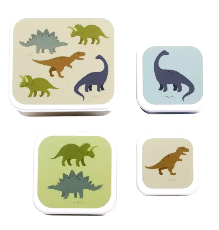 A Little Lovely Company A little lovely company: Σετ 4 δοχεία φαγητού Lunch & Snack Box Dinosaurs SBSEDI38
