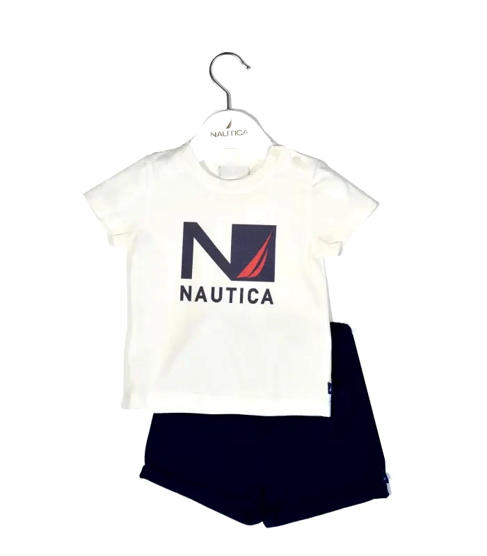 Baby Oliver Nautica Des.17 Σετ T-Shirt & Shorts Jersey Ecru/Navy 68Cm 3-6 Μηνών