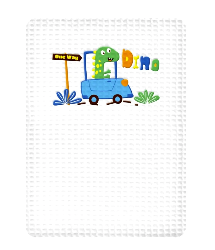 Adam Home Κουβέρτα Πικέ Κούνιας Adam Home Dino White 110x140