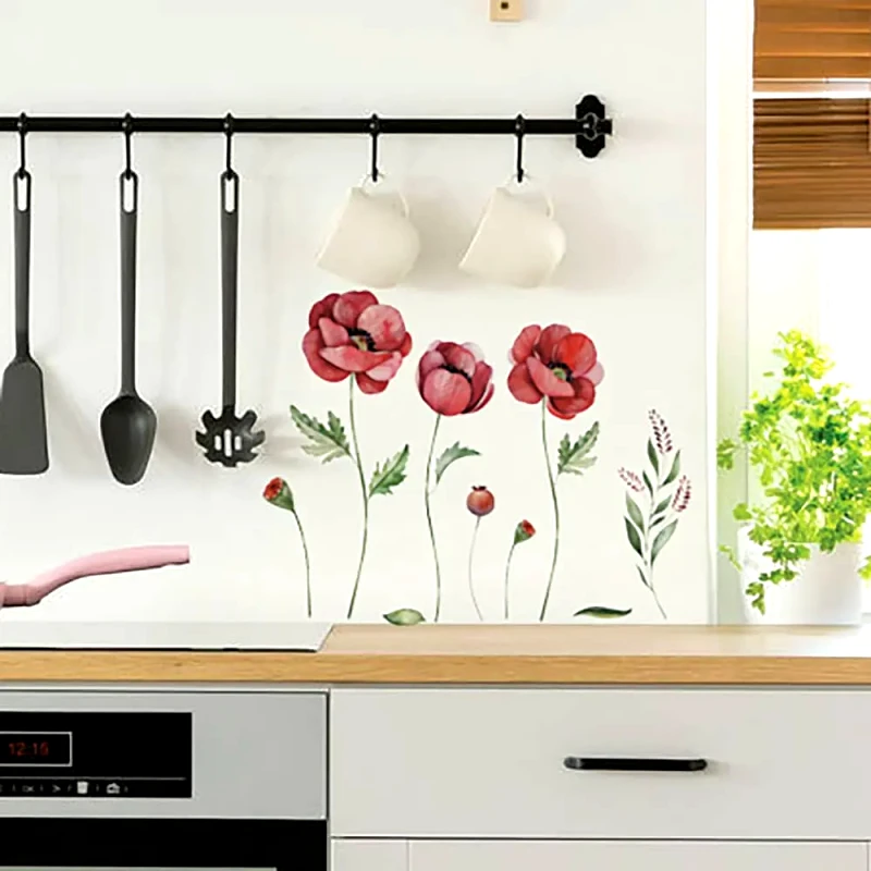Ango Αυτοκόλλητα Τοίχου Βινυλίου Ango Poppies 59180