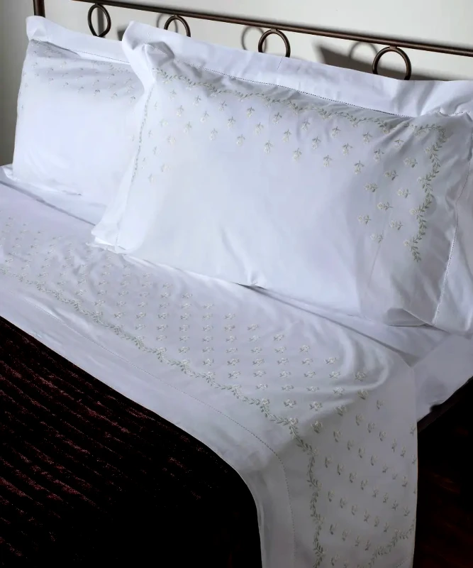 Silk Fashion Σετ Σεντόνια Χειροποίητα Υπέρδιπλα 4 Τεμαχίων Silk Fashion 2806A Λευκό Κίτρινο 225x270