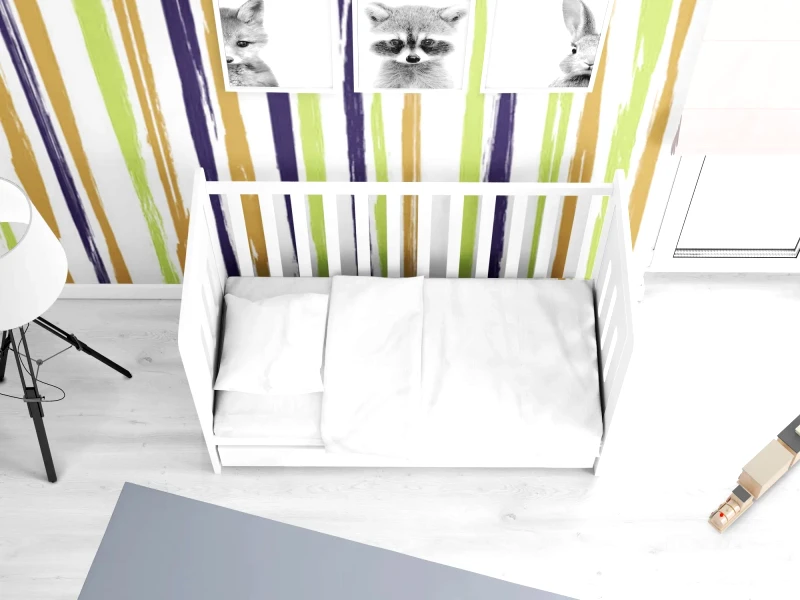 Dimcol Παπλωματοθήκη Κούνιας Dimcol Solid 491 White 120x160