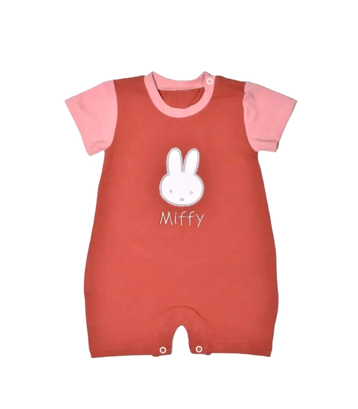 Baby Oliver Miffy Des.17 Φορμάκι Καλοκαιρινό Ροζ Σκούρο Με Κέντημα 3-6 Mηνών/62 Cm