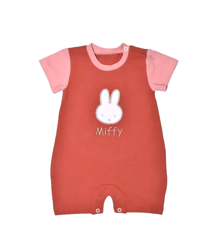 Baby Oliver Miffy Des.17 Φορμάκι Καλοκαιρινό Ροζ Σκούρο Με Κέντημα 6-9 Mηνών/68 Cm