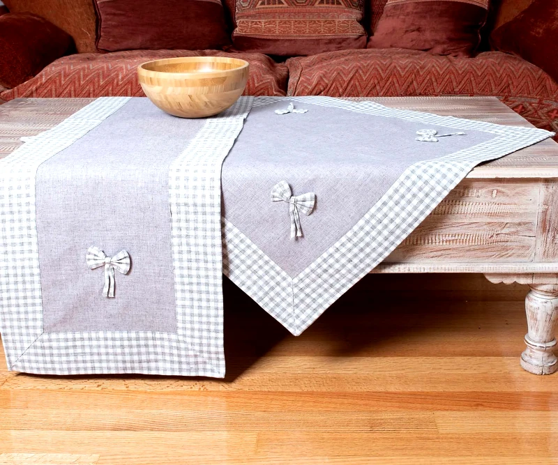 Silk Fashion Καρέ Silk Fashion Bow Γκρι 90x90