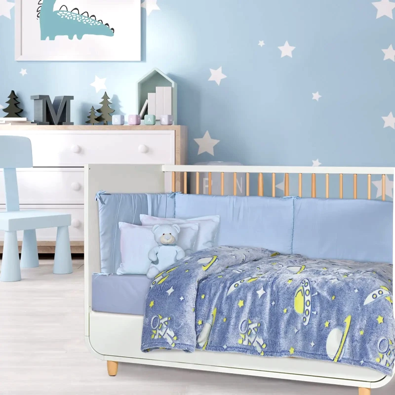 DAS BABY Κουβέρτα Fleece Φωσφοριζέ Κούνιας Das Baby Relax 4863 110x150
