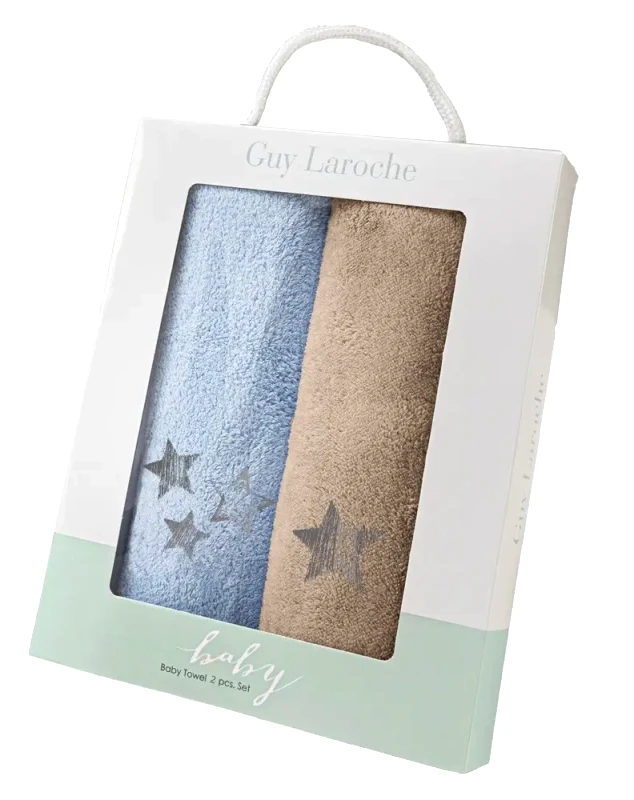 Guy Laroche Bebe Σετ Βρεφικές Πετσέτες 2 Τεμαχίων Guy Laroche Baby Towels Boy Set 1 35x50