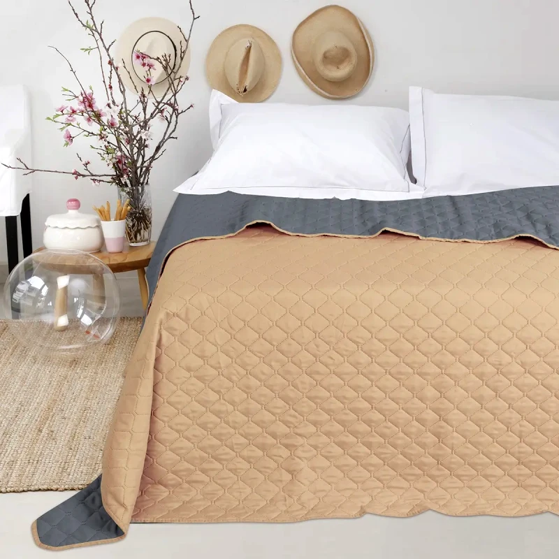 anesis Κουβερλί Υπέρδιπλο Anesis Beige-Grey 220x240