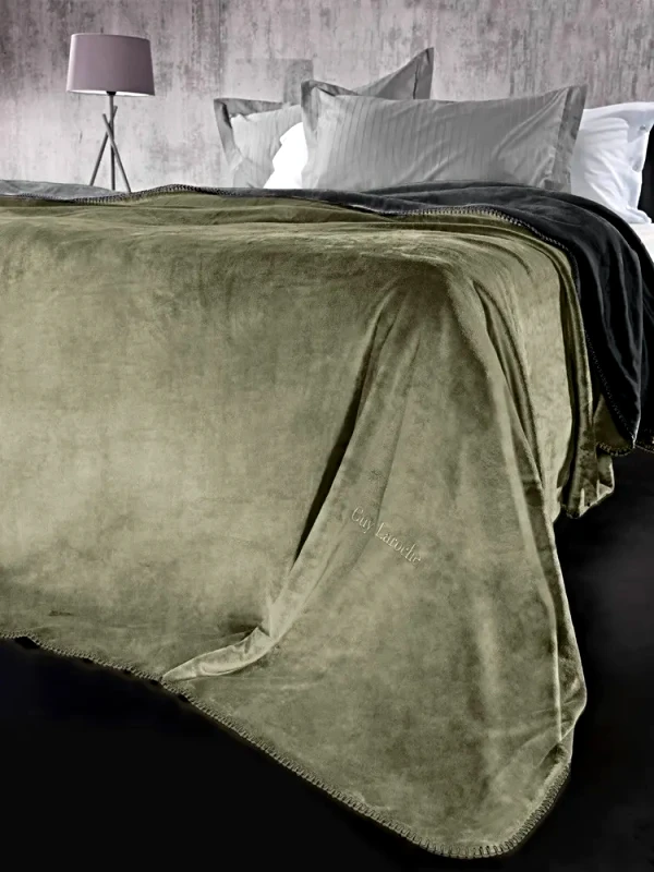 Guy Laroche Σετ Κουβέρτα Μονή 2 Τεμαχίων Guy Laroche Velvet Khaki 160x220
