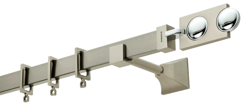 Zogometal Κουρτινόβεργα Zogometal Flat Collection FC4514 Νίκελ Ματ/Χρώμιο