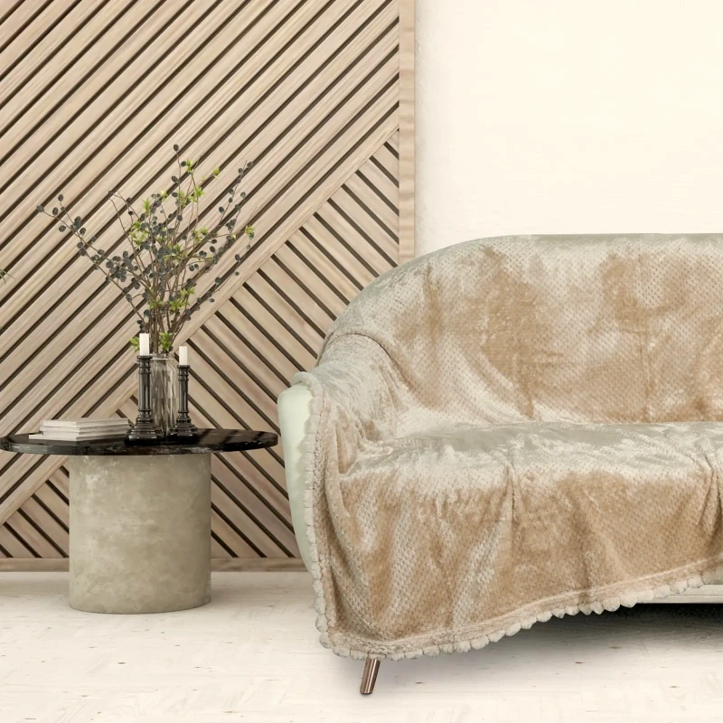 Das Home Κουβέρτα Fleece Καναπέ Das Home 1187 Beige 130x170