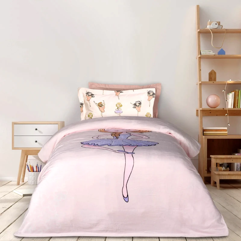 DAS KIDS Κουβέρτα Fleece Μονή Das Home  4913 Pink-Lilac 160x220