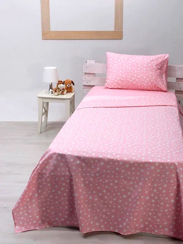 Sunshine Home Σετ Σεντόνια Sunshine Home cotton feelings 22 Pink Μονό 165x270