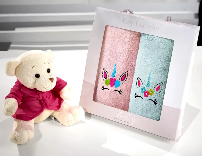 Guy Laroche Bebe Σετ Βρεφικές Πετσέτες 2 Τεμαχίων Guy Laroche Baby Towels Girl Set 3 35x50