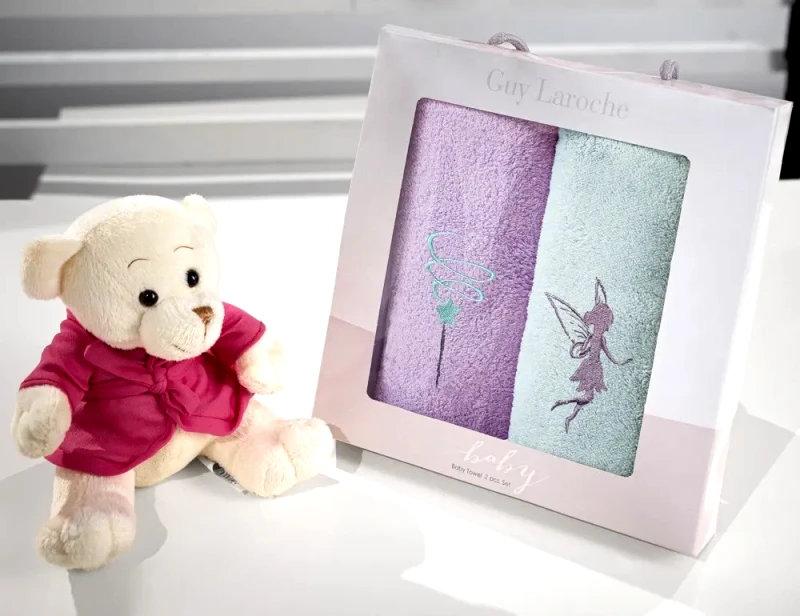 Guy Laroche Bebe Σετ Βρεφικές Πετσέτες 2 Τεμαχίων Guy Laroche Baby Towels Girl Set 4 35x50