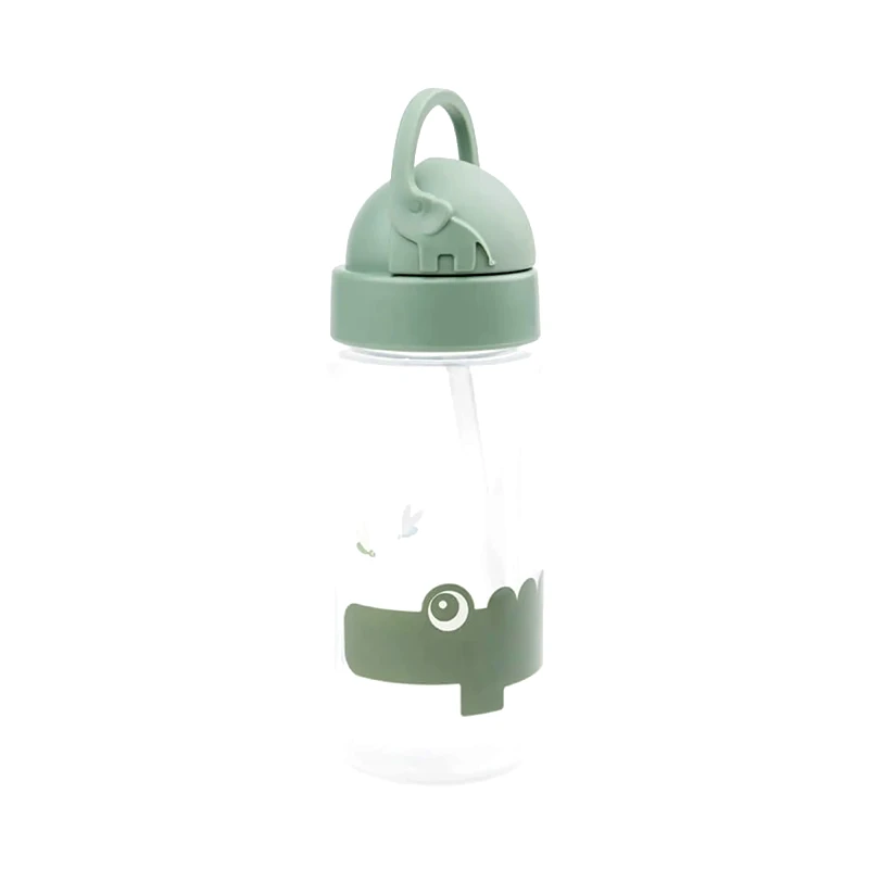 Done By Deer Πλαστικό Παγούρι με Καλαμάκι Done By Deer Croco Green 350ml BR76439