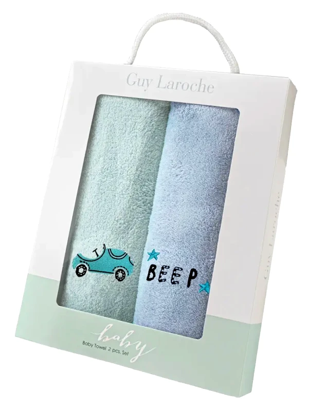 Guy Laroche Bebe Σετ Βρεφικές Πετσέτες 2 Τεμαχίων Guy Laroche Baby Towels Boy Set 3 35x50