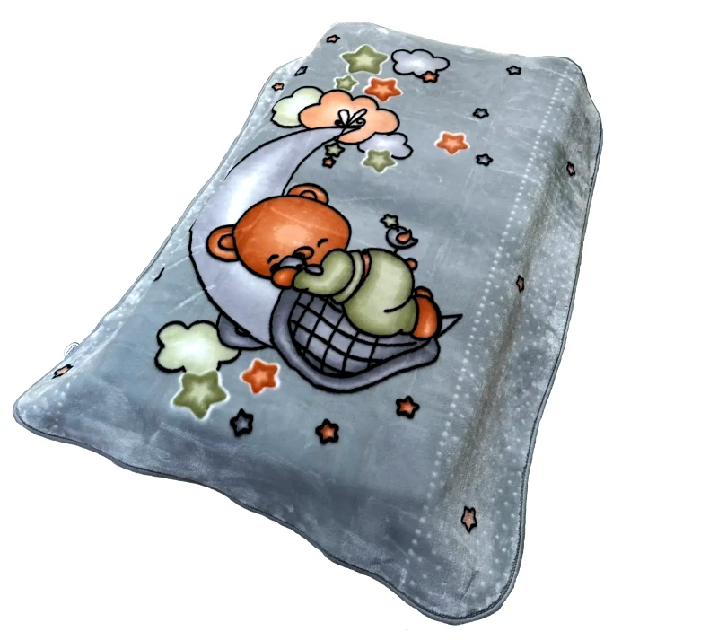 Dimcol Κουβέρτα Βελουτέ Κούνιας Dimcol Crescent Moon 33 Light Grey 110x140